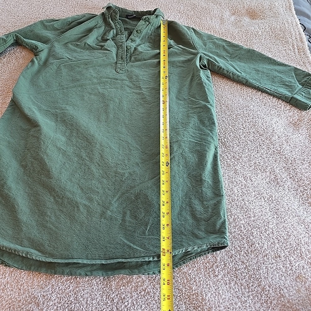 Tuckernuck Pomander Place Polly Shirt Dress Green Boxy Long Sleeve Buttons Sz M - Picture 14 of 15